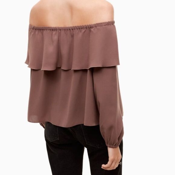Aritzia Wilfred Morel Off Shoulder  Blouse Pink - Picture 5 of 14